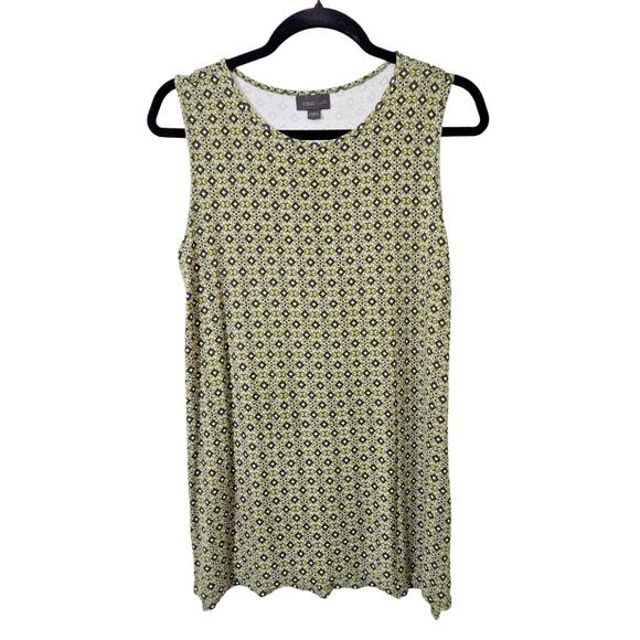 J. Jill Womens Green Geometric Pattern Sleeveless Top Size Small - Picture 1 of 3